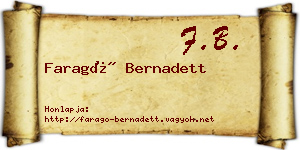 Faragó Bernadett névjegykártya