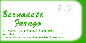 bernadett farago business card